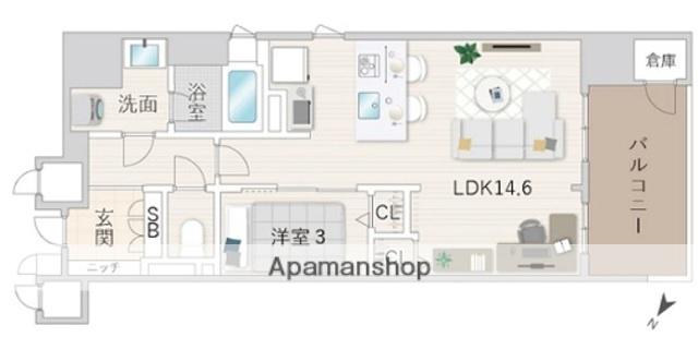 JP NOIE(1LDK/2階)の間取り写真