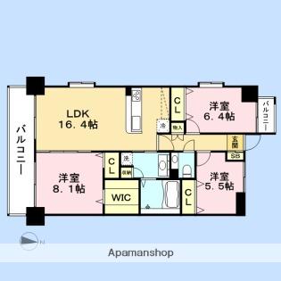 CRESTY藤崎(3LDK/4階)の間取り写真