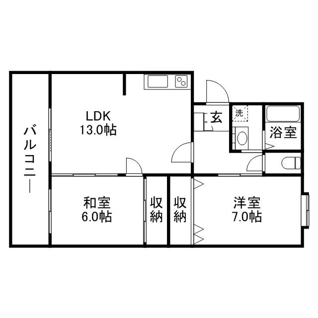 ハイムTOH(2LDK/2階)の間取り写真