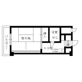 河村レジデンス(1K/3階)の間取り写真