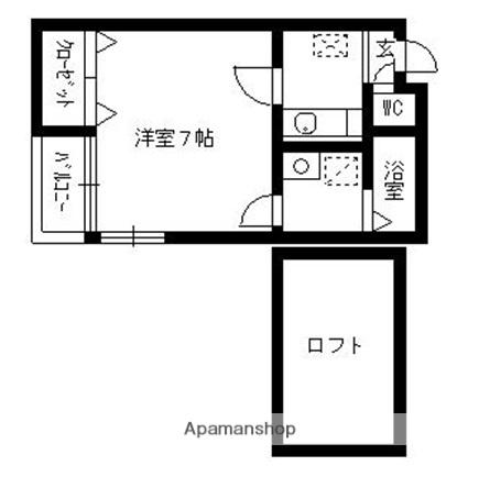 ベネフィスタウン七隈Ⅱ(1K/2階)の間取り写真
