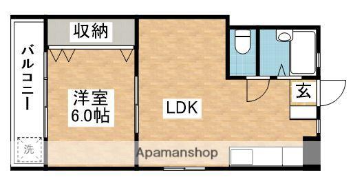 サクシン小柳マンション(1LDK/3階)の間取り写真