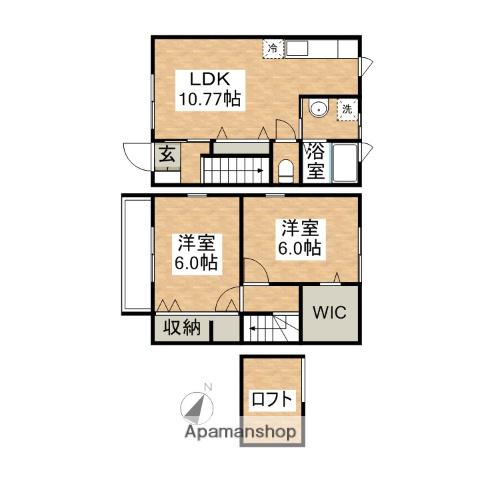 アビオン空港前Ｂ(2LDK)の間取り写真