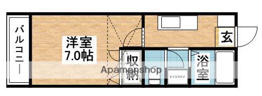 サンシャイン内橋(1K/1階)の間取り写真