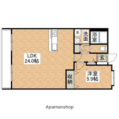 リジェール箱崎(1LDK/9階)の間取り写真