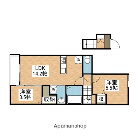 Jウィング(2LDK/2階)の間取り写真