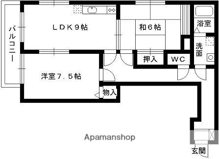 エレガント鬼塚Ⅵ(2LDK/2階)の間取り写真