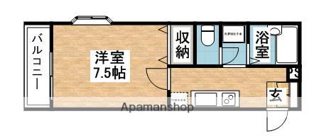 セントレイトSUEⅠ・Ⅱ(1K/1階)の間取り写真