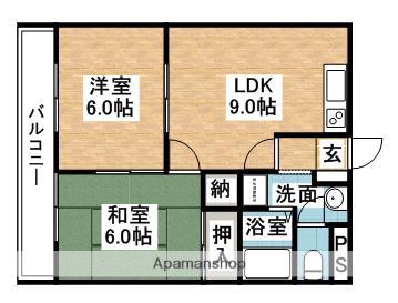 ヌーボヴァンベール柚須(2LDK/1階)の間取り写真