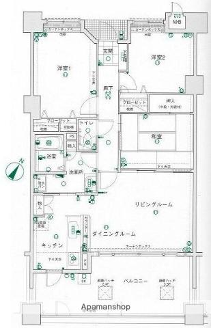コアマンション土井ネクステージ(3LDK/7階)の間取り写真