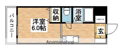 日之出ビル多の津(1K/5階)の間取り写真