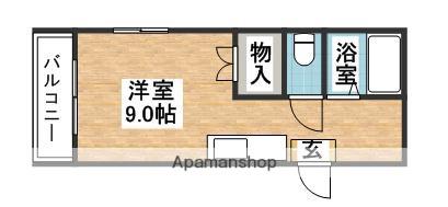 ルート浦園Ⅰ-A棟(ワンルーム/2階)の間取り写真