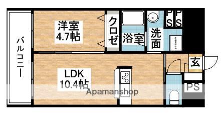 ニューガイア博多東(1LDK/8階)の間取り写真