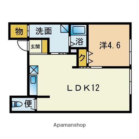 ハイム南福岡(1LDK/2階)の間取り写真