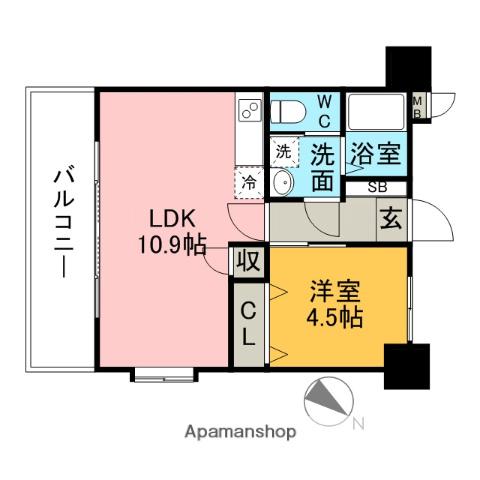 サヴォイ エリート(1LDK/4階)の間取り写真