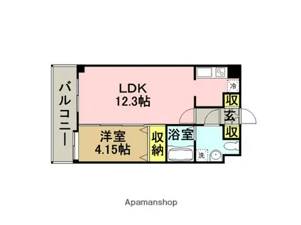 ローズモント・フレア博多駅東(1LDK/7階)の間取り写真
