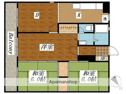 赤坂第2パールビル(3DK/3階)の間取り写真