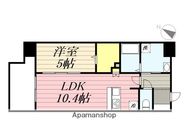 フラッツGENKAI 7(1LDK/6階)の間取り写真