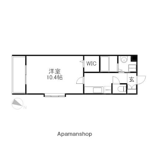 ローレル二日市(1K/2階)の間取り写真