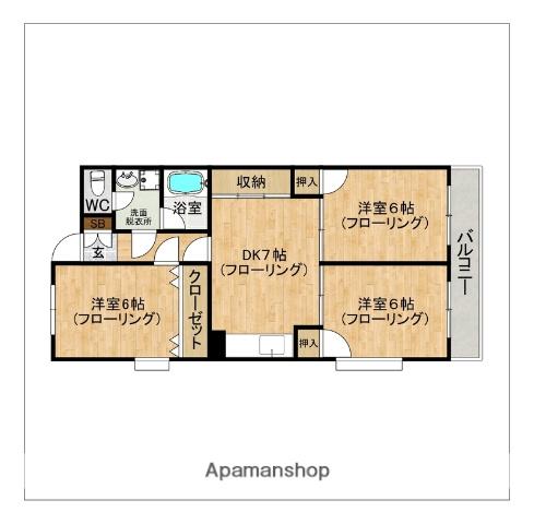 プロスパ77(3DK/3階)の間取り写真