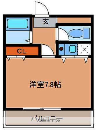 ボヌール下大利(1K/4階)の間取り写真