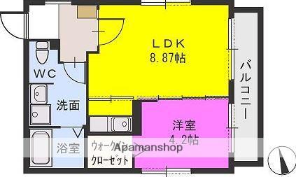 ウェステリア(1LDK/1階)の間取り写真