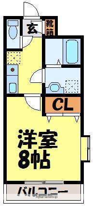 ブルーアジュール(1K/4階)の間取り写真