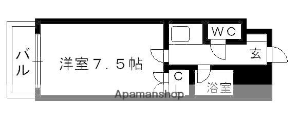 キャンパスシティ太宰府(1K/3階)の間取り写真