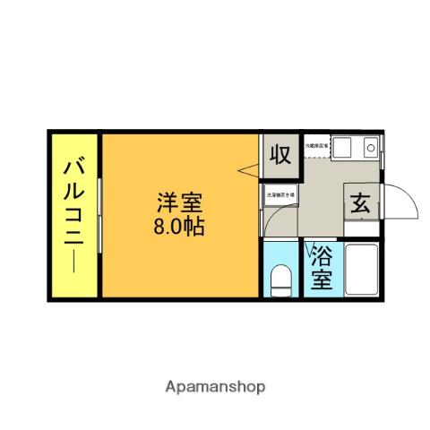 シャルム21(1K/2階)の間取り写真