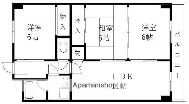 グレイスビルNO7(3LDK/7階)の間取り写真