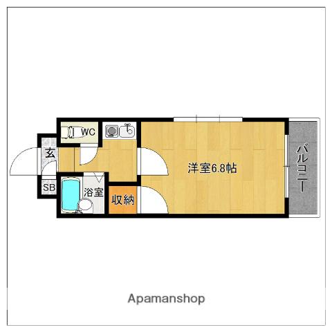 マンションキャッスル(1K/1階)の間取り写真
