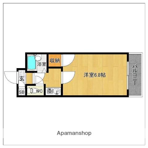 マンションキャッスル(1K/8階)の間取り写真