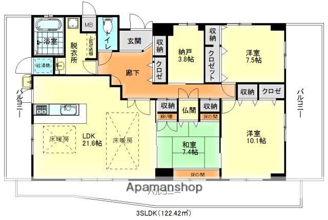 ウィステリア(3SLDK/5階)の間取り写真