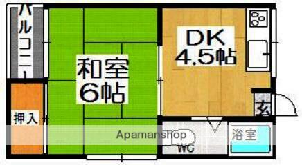 丸和コーポ(1K/1階)の間取り写真