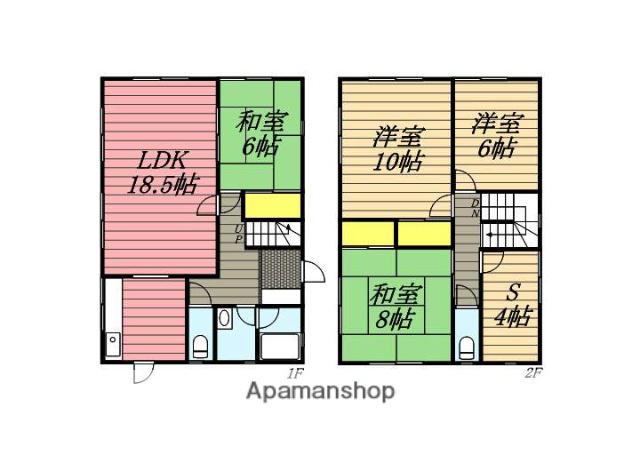 福岡県春日市 2階建 築34年(4SLDK)の間取り写真