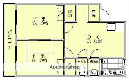 ラックビレッジ(2LDK/2階)の間取り写真