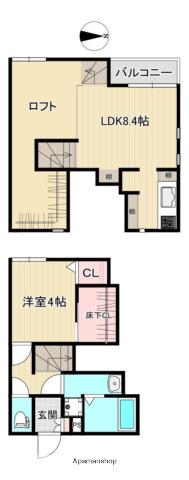 CB都府楼パーチェ(1LDK/2階)の間取り写真
