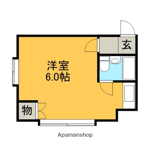 ツートン国分(ワンルーム/2階)の間取り写真