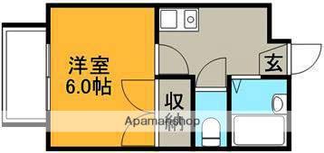 キャンパー白木原(1K/2階)の間取り写真