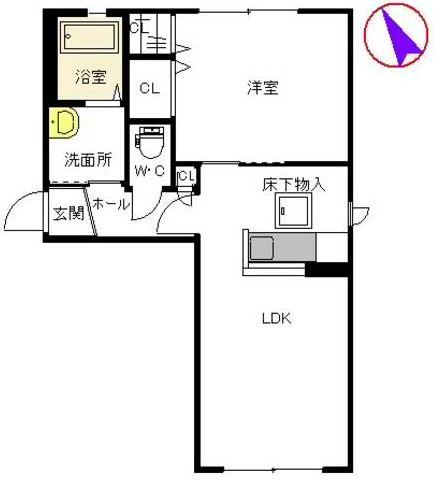 シャーメゾン原町(1LDK/1階)の間取り写真