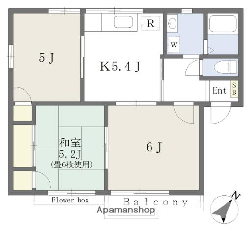スカイタウン(3DK/2階)の間取り写真