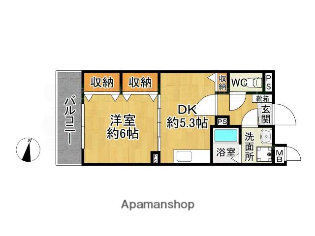 さくらマンション下大利(1DK/5階)の間取り写真