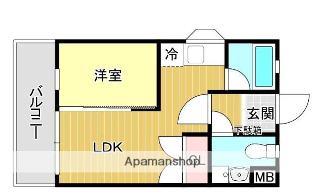 メイワコンチネンタル(1DK/6階)の間取り写真