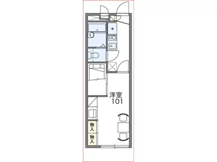レオパレスMOA(1K/2階)の間取り写真