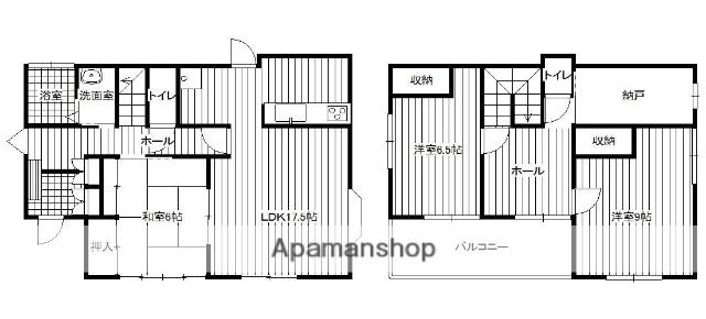 鹿児島本線 春日駅(福岡) 徒歩16分 2階建 築36年(3LDK)の間取り写真
