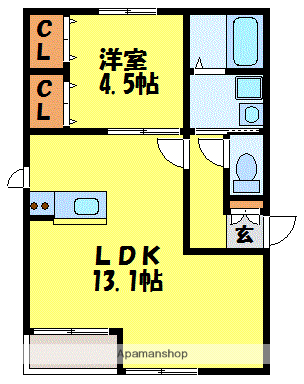 GRANDE 春日(1LDK/2階)の間取り写真