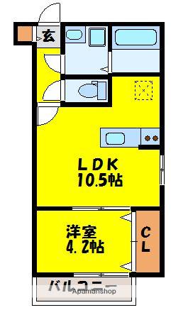 WALEA HALE KASUGA(1LDK/3階)の間取り写真