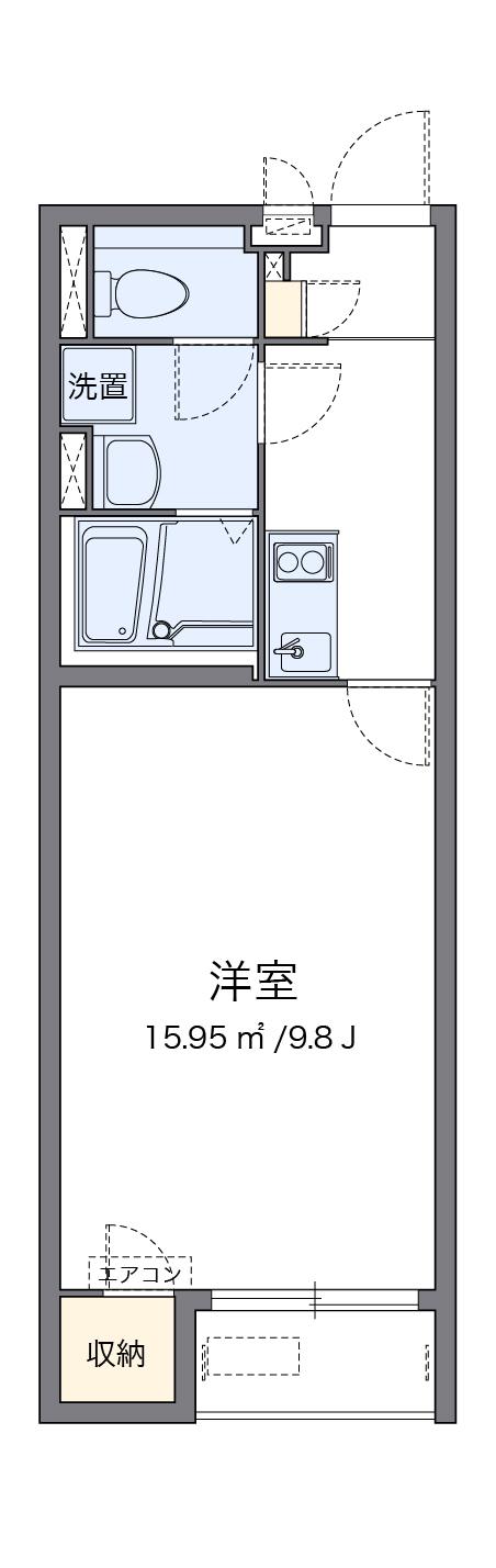 クレイノFLOWER 和(1K/2階)の間取り写真