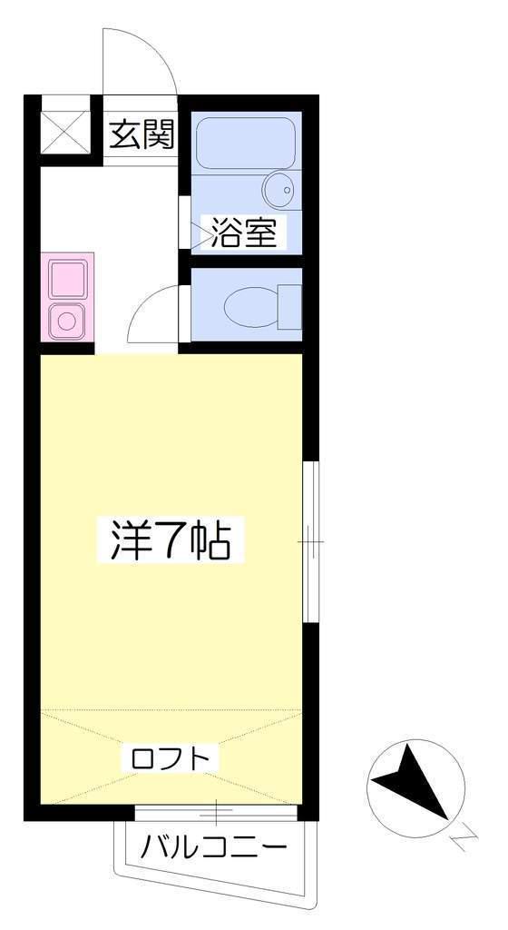 ルート須玖Ⅱ(ワンルーム/2階)の間取り写真