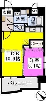 エスポワール・シャルム(1LDK/6階)の間取り写真